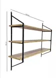 Vägghylla Hanah Home Raffy2 Svart Furu Spånskiva Metall 120x95x28 cm - Vägghyllor - 8683742109754 - 3
