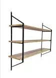 Vägghylla Hanah Home Raffy2 Svart Furu Spånskiva Metall 120x95x28 cm - Vägghyllor - 8683742109754 - 1