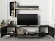 Vardagsrumsmöbel Hanah Home Veyron Set 1 Svart Guld Spånskiva 180x45x32,3 cm - Möbler - 8683743940844 - 6