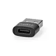 USB-A Adapter | USB 2.0 | USB-A Hane | USB-C Hona | 480 Mbps | Rund | Nickelplaterad | Svart | Låda - Dator och nätverk - 5412810421794 - 2