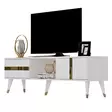 TV-bänk Hanah Home Vania Vit Guld Spånskiva 150x29,6x50 cm - TV-bänkar - 8683742035084 - 4