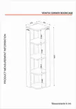 Bokhylla Hanah Home Venita Vit Spånskiva 31,3x120x33,1 cm - Bokhyllor - 8681181995204 - 7