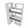 Bokhylla Hanah Home Poyraz Vit Valnöt Spånskiva 163,5x150x22 cm - Bokhyllor - 8683743960064 - 1