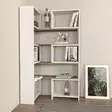 Bokhylla Hanah Home Poyraz Vit Valnöt Spånskiva 163,5x150x22 cm - Bokhyllor - 8683743960064 - 2