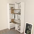 Bokhylla Hanah Home Poyraz Vit Valnöt Spånskiva 163,5x150x22 cm - Bokhyllor - 8683743960064 - 4