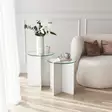 Nestingbord Hanah Home Lily Vit Härdat Glas Spånskiva 40x45 40x50 cm - Sidobord och extrabord - 8683342979184 - 2