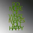 Väggdekor Metall Wallity Do More Of What Makes You Happy Grön MDF 41x70 cm - Dekorationer, prydnadsföremål - 8683742873174 - 5