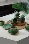 Tekoppar Set Hermia Grön Keramik 12 Delar - Kaffe- och teserviser - 8684282991984 - 2