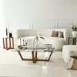 Soffbord Hanah Home Amalfi Valnöt Härdat Glas Massiv Furu 105x35x65 cm - Soffbord - 8683342979214 - 5