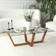 Soffbord Hanah Home Amalfi Valnöt Härdat Glas Massiv Furu 105x35x65 cm - Soffbord - 8683342979214 - 2