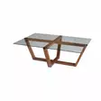 Soffbord Hanah Home Amalfi Valnöt Härdat Glas Massiv Furu 105x35x65 cm - Soffbord - 8683342979214 - 1