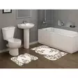 Badrumsmatta Set Mijölnir Beige Vit 100% Polyester Halkfri Antibakteriell Maskintvättbar 50x60 cm & 60x100 cm - Badrumsmattor och våtrumsmattor - 8682870989894 - 2