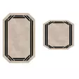 Badrumsmatta Set Mijölnir Krämvit 100% Polyester Halkfri Antibakteriell Maskintvättbar 50x60 cm & 60x100 cm - Badrumsmattor och våtrumsmattor - 8682870989184 - 1