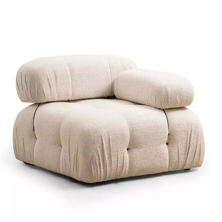 Fåtölj Atelier del Sofa Bubble 1R Cream Bouclé Polyester 95x95x75 cm - Soffor - 8683743317974 - 1