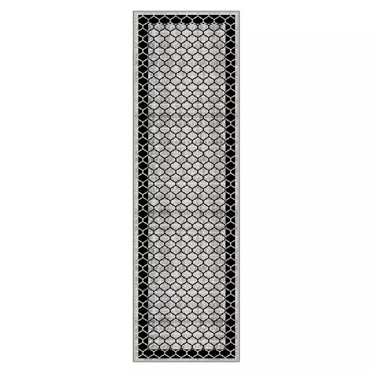 Matta Conceptum Wooylk0010 Vit Grå Svart Polyester 100x150 cm - Stora och medelstora mattor - 8683742578154 - 1