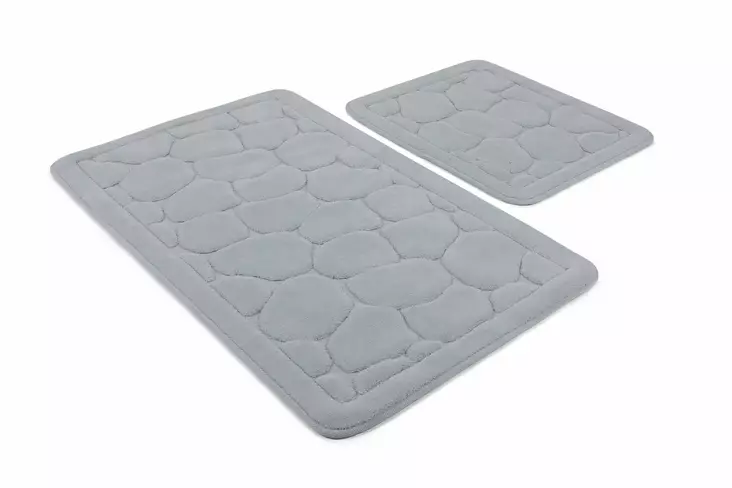 Badrumsmatta Set Mijölnir Flerfärgad 100% Bomull Antibakteriell Halkfri 50x60 cm & 60x100 cm - Badrumsmattor och våtrumsmattor - 8681875272314 - 1