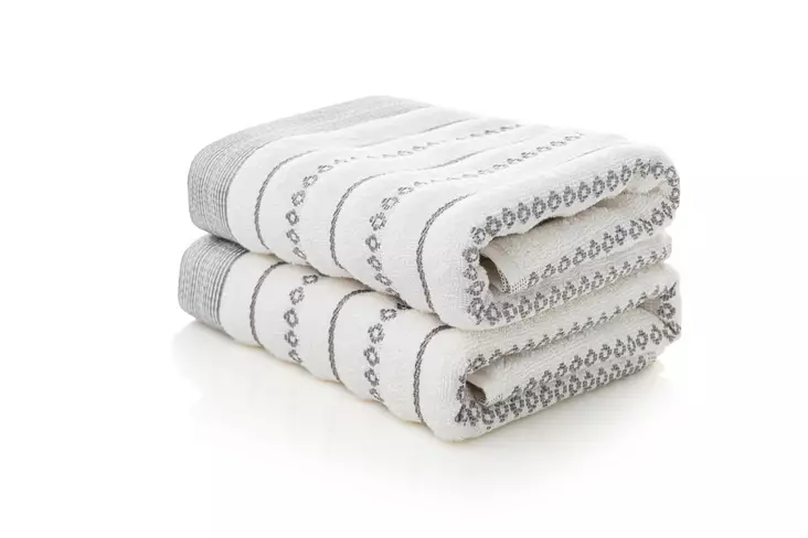 Handduk Set Mijölnir Ecru Grå 100% Bomull 50x90 cm - Handdukar - 8681181304334 - 1