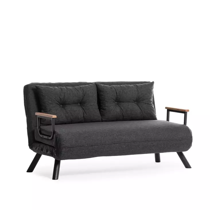 2-sits bäddsoffa Atelier del Sofa Sando Mörkgrå Linne 175x133x81 cm - Bäddsoffor - 8684282192794 - 1