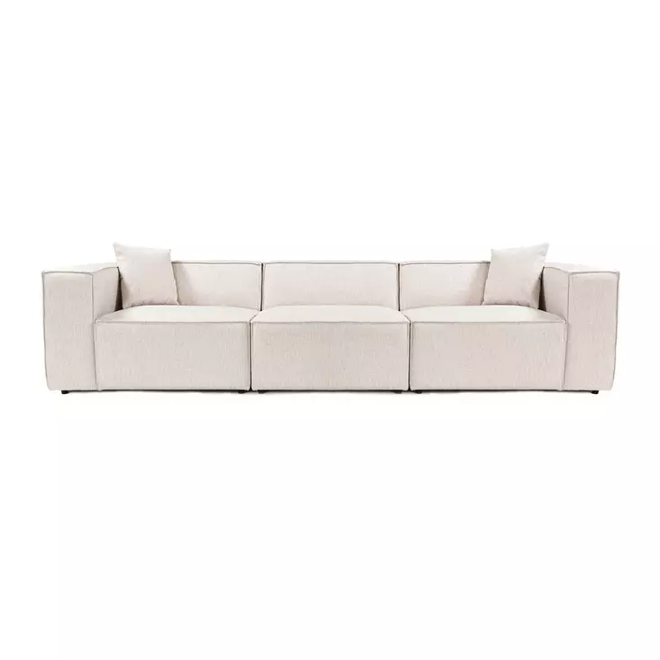 3-sits soffa Atelier del Sofa Lora Ljusbrun Linne 303x108x65 cm - Soffor - 8684282392354 - 1