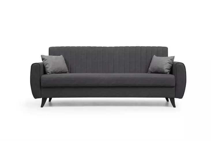 3-sits bäddsoffa Atelier del Sofa Alkon Mörkgrå Linnepolyester 214x77x86 cm - Bäddsoffor - 8683742755494 - 1