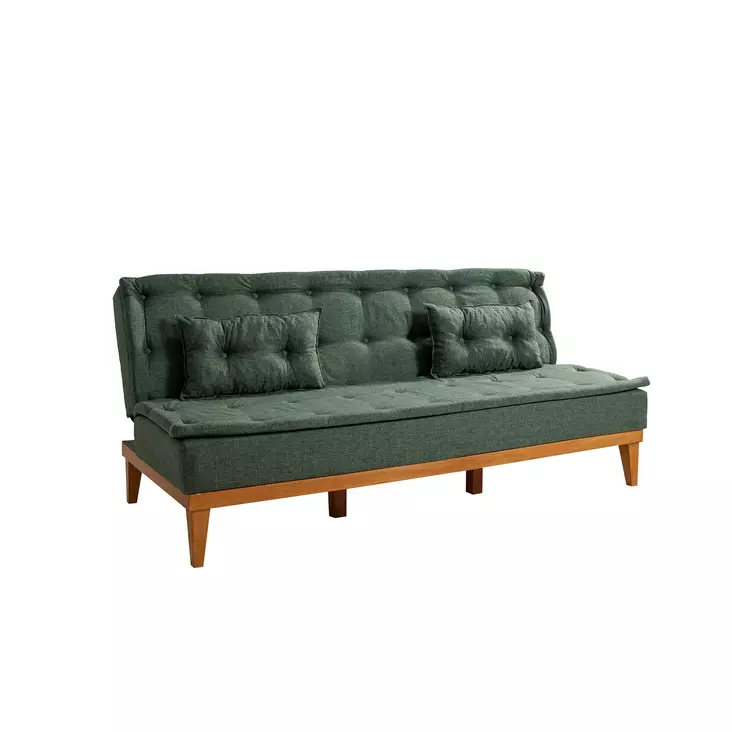 3-sits bäddsoffa Atelier del Sofa Fuoco Grön Linne 184x80x80 cm - Bäddsoffor - 8681875597974 - 1