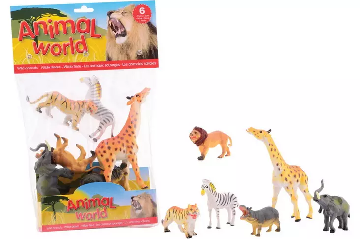 Animal world villiel=C3=A4imet 6 kpl pussissa - Djurfigurer - 8711866267804 - 1
