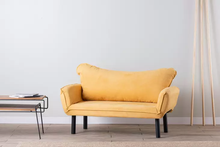 2-sits bäddsoffa Atelier del Sofa Chatto Mustard Bomullspolyester 150x70x75 cm - Bäddsoffor - 8681875833164 - 1