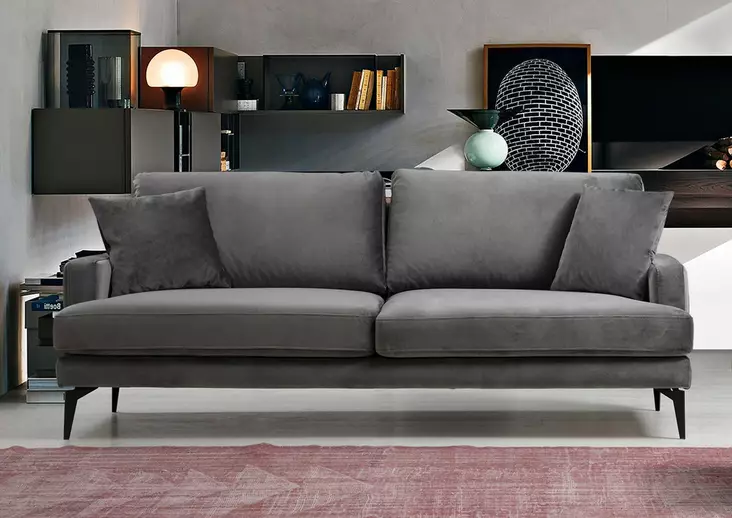 3-sits soffa Atelier del Sofa Papira Grå Polyester 205x90x88 cm - Soffor - 8681875774474 - 1