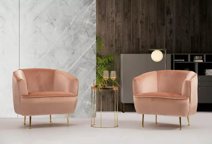 Öronlappsfåtölj Atelier del Sofa Piccoli Rosa Polyester 83x72x75 cm - Fåtöljer - 8683342139564 - 1