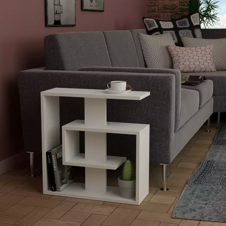 Sidobord Hanah Home Saly Vit Spånskiva 55x57x20 cm - Sidobord och extrabord - 8681181807774 - 1
