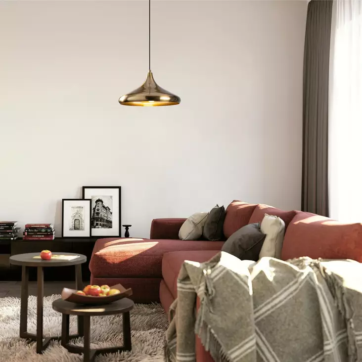 Taklampa Opviq Berceste Guld Metall 35 x 35 cm 116 cm - Tak- och vägglampor - 8681875546774 - 1