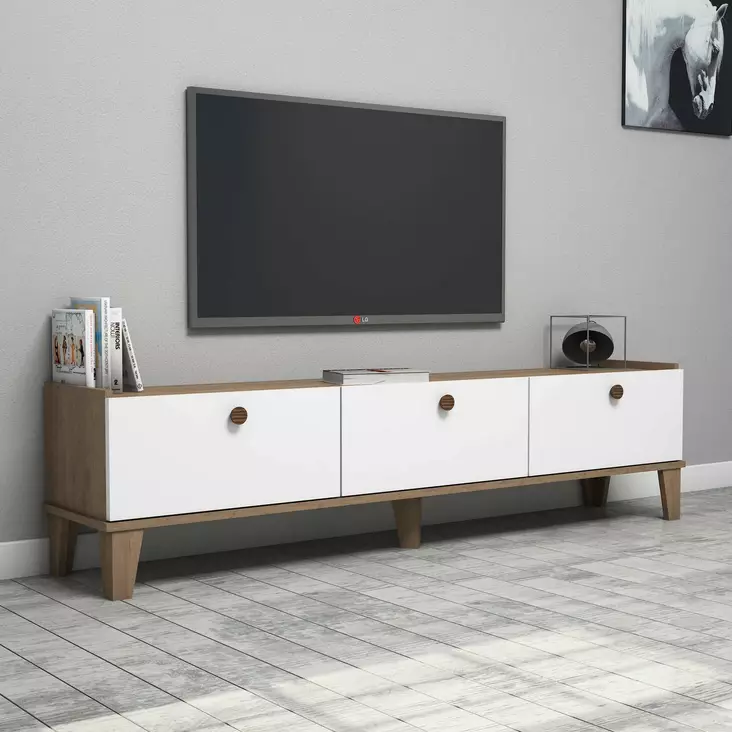 TV-bänk Hanah Home Sumer E3620 Ek Vit Spånskiva 178x44,8x34,6 cm - TV-bänkar - 8682870559134 - 1