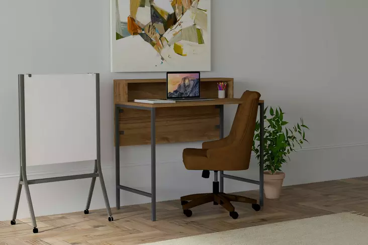 Skrivbord Hanah Home Uso Valnöt Svart Spånskiva 90x75x50 cm - Skrivbord - 8681875146974 - 1