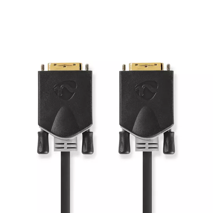DVI-kabel | DVI-D 24+1-Pin Hane | DVI-D 24+1-Pin Hane | 2560x1600 | Guldplaterad | 3.00 m | Rak | PVC | Antracit | Låda - Dator och nätverk - 5412810335824 - 1