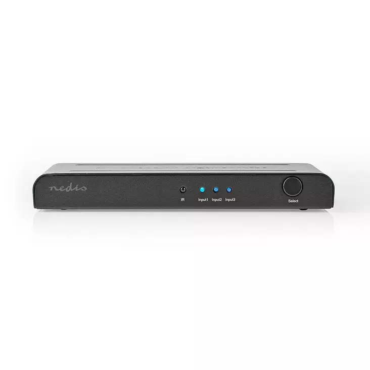 HDMI Switch | 3-Port port(s) | 3x HDMI Input | 1x HDMI Output | 4K@60Hz | 18 Gbps | Fjärrstyrd | Metall | Antracit - Videoväxlar och fördelare - 5412810320134 - 1