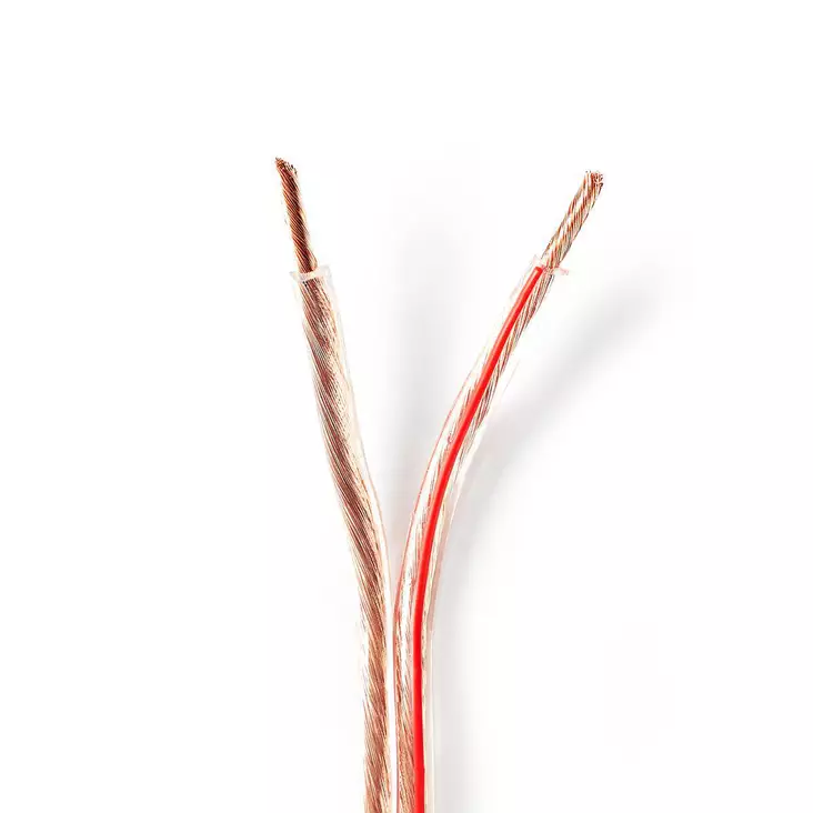 Högtalarkabel | 2 x 4.00 mm² | Koppar | 25.0 m | Rund | PVC | Transparent | Rulle - Ljudkablar - 5412810312344 - 1