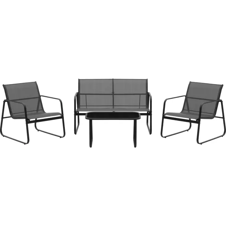 Vardagsgrupp Kiira 4-delar grå - Trädgårdsstolar och soffor - 6410416345444 - 1