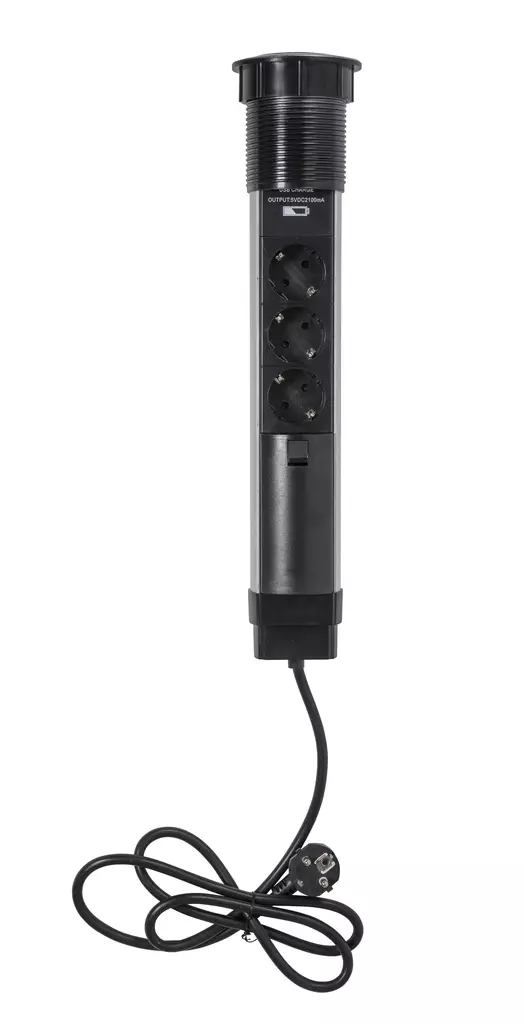 Airam\Pistorasia pop-up 3 os + 2 usb 1,4 m - Eluttag och strömbrytare - 6435200259554 - 1
