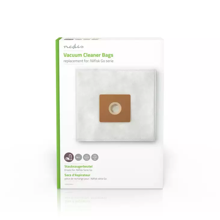 Dammsugarpåse | 4 st. | Syntetisk | Säljs mest för: Nilfisk | Vit - Dammsugarpåsar - 5412810285464 - 1