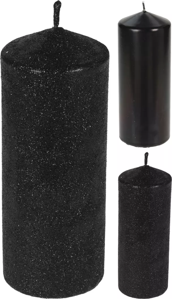 P=C3=B6yt=C3=A4kynttil=C3=A4 musta 18cm 30h - Ljus och lyktor - 8719987653544 - 1