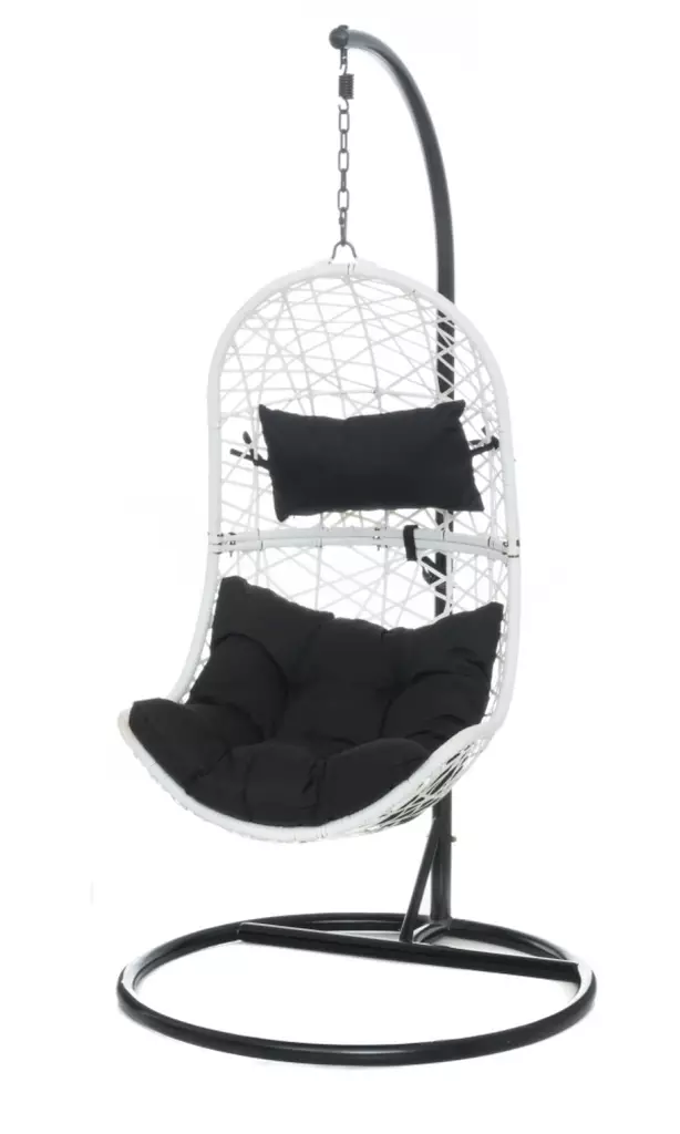 Riipputuoli telineess=C3=A4 Palermo valkoinen - Trädgårdsgungor och hängstolar - 6410413256484 - 1