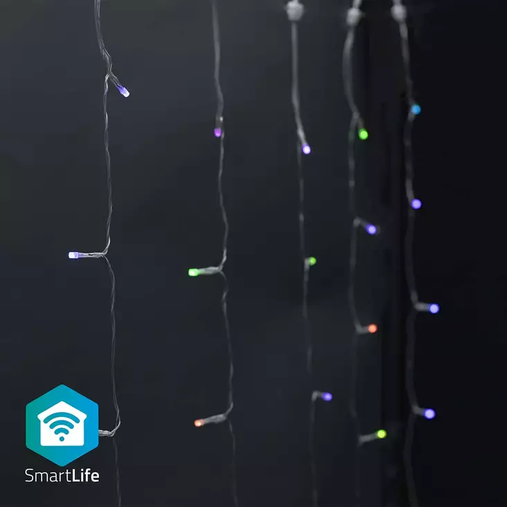 SmartLife Julbelysning | Ridå | Wi-Fi | RGB | 180 LED's | 3.00 m | Android / IOS - Dekorationsljus - 5412810404414 - 1