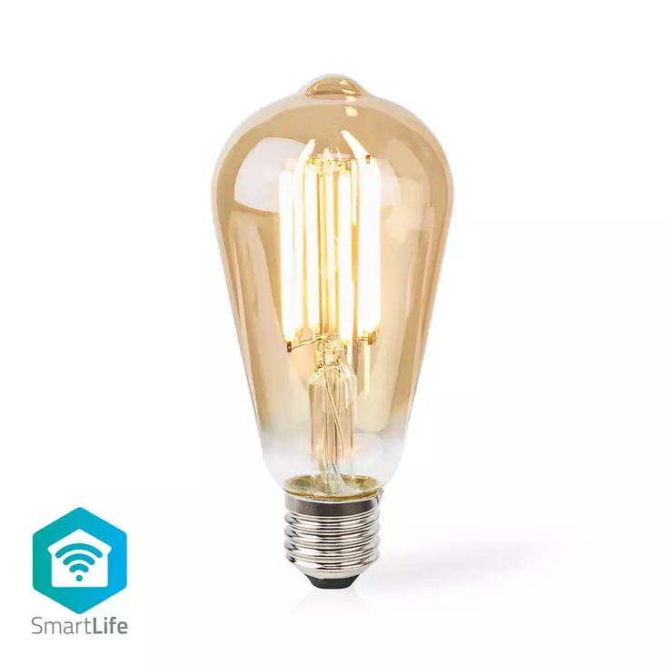 SmartLife LED vintage lampa | Wi-Fi | E27 | 806 lm | 7 W | Varm Vit | 1800 - 3000 K | Glas | Android / IOS | ST64 | 1 st. - Ljuskällor - 5412810335404 - 1
