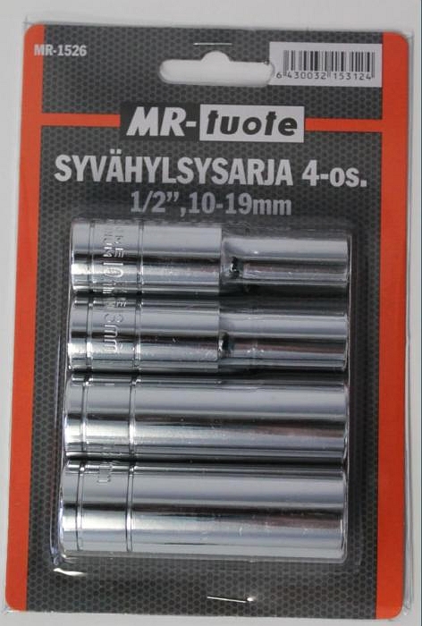 Syvähylsysarja 4-osainen 1/2" - Hylsnyckelsatser - 6430032153124 - 1
