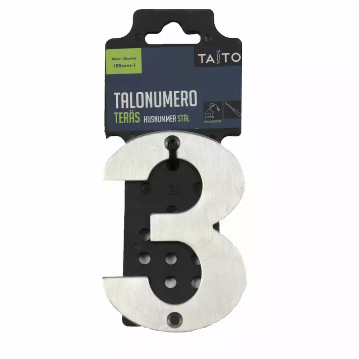 talonumero 3 100 mm harjattu ter=C3=A4spinta - Postlådor och husnummer - 6416096338714 - 1