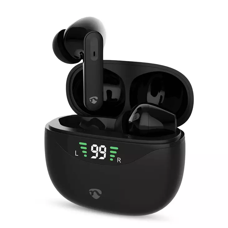Fullt Trådlösa hörlurar | ANC (Active Noise Cancelling) | Bluetooth® | Batteri 1 driftstid standardanvändning: 1800 min | Tryck på Kontroll | Batteri hölje | Trådlöst laddningsfodral | Inbygd mikrofon | Stöd för röststyrning | Svart - In-ear hörlurar - 5412810450404 - 1