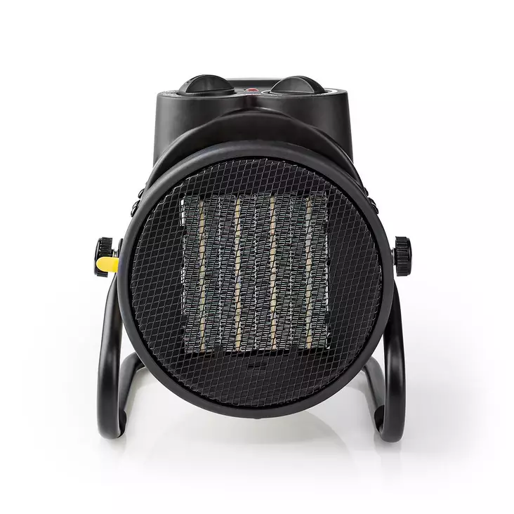 Industriell design värmefläkt | 1000 / 2000 W | Justerbar termostat | 2 Värmeinställningar | Integrerade handdtag | Gul - Uppvärmning - 5412810317004 - 1