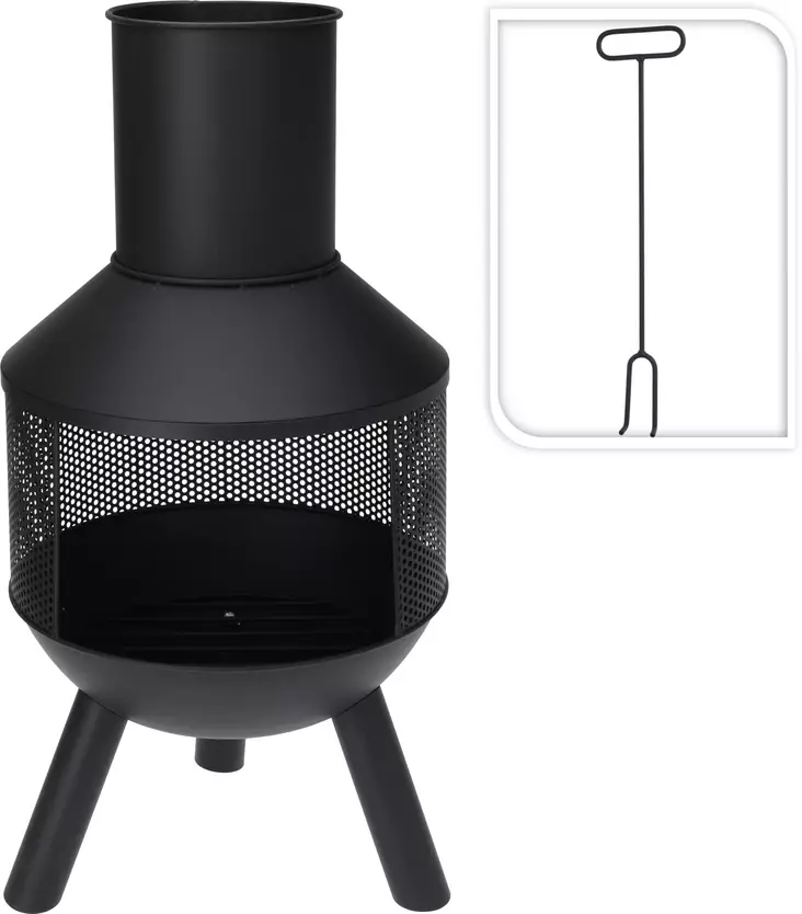 Tulisija savupiipulla 76 cm BBQ - Trädgårdsgrillar och eldstäder - 8720573470704 - 1