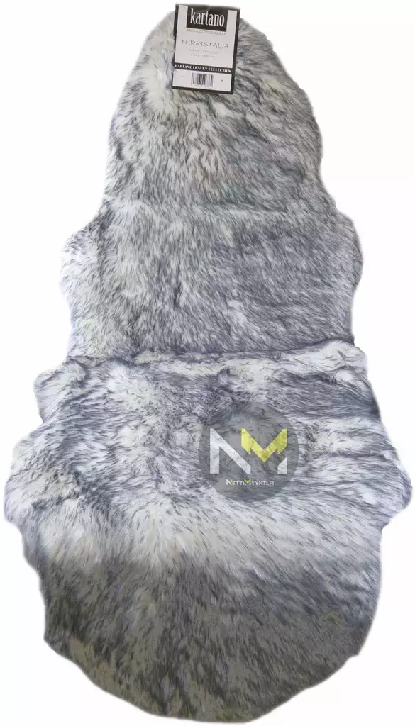 Turkistalja 180 x 65 harmaa-valkoinen - Fårskinn, kohudar, konstgjorda hudar - 6438168096384 - 1