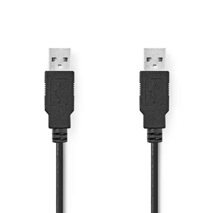 USB-kabel | USB 2.0 | USB-A Hane | USB-A Hane | 480 Mbps | Nickelplaterad | 3.00 m | Rund | PVC | Svart | Label - Dator och nätverk - 5412810421404 - 1